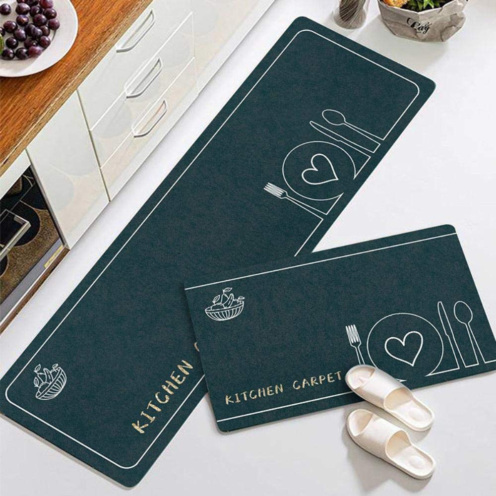 Alfombrillas de cocina para suelo de salón y baño juego de alfombras largas nórdicas gris D-02