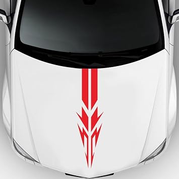 Car Hood Stripe Decal, Racing Arrow Graphic Sticker for Cars SUVs and Off-Road Vehicles Red