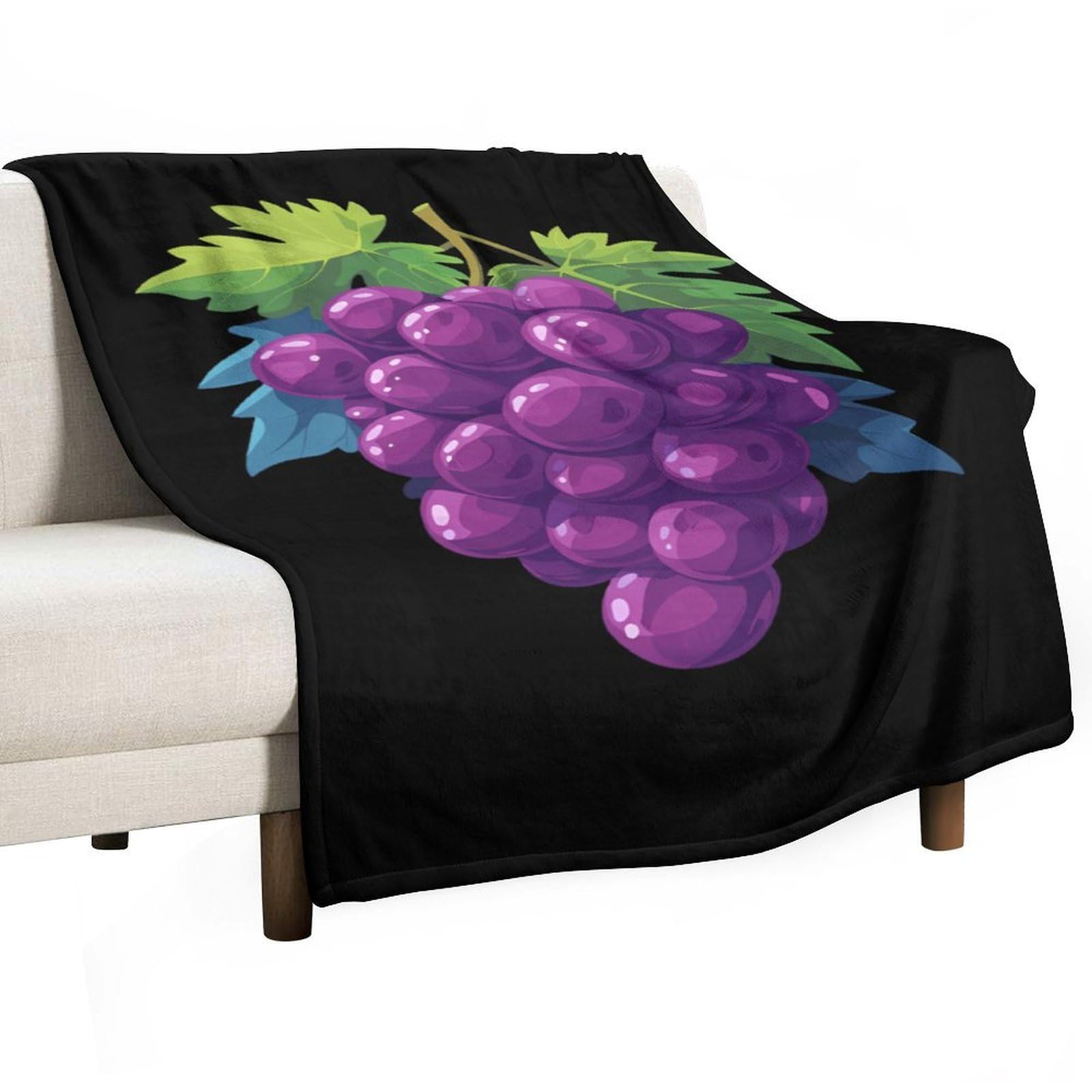 Cgsbngha Style Grapes Flannel Fleece Blanket Lightweight Soft Throw Blankets For Sofa Couch Bed Chair