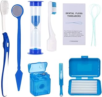 Braces Cleaning Kit for Teeth - Portable Toothbrush Set for Orthodontic Patient Oral Care & Travel Kit - Toothbrush, Interdental Brush, Dental Wax, Dental Floss, Funnel, Toothbrush Head