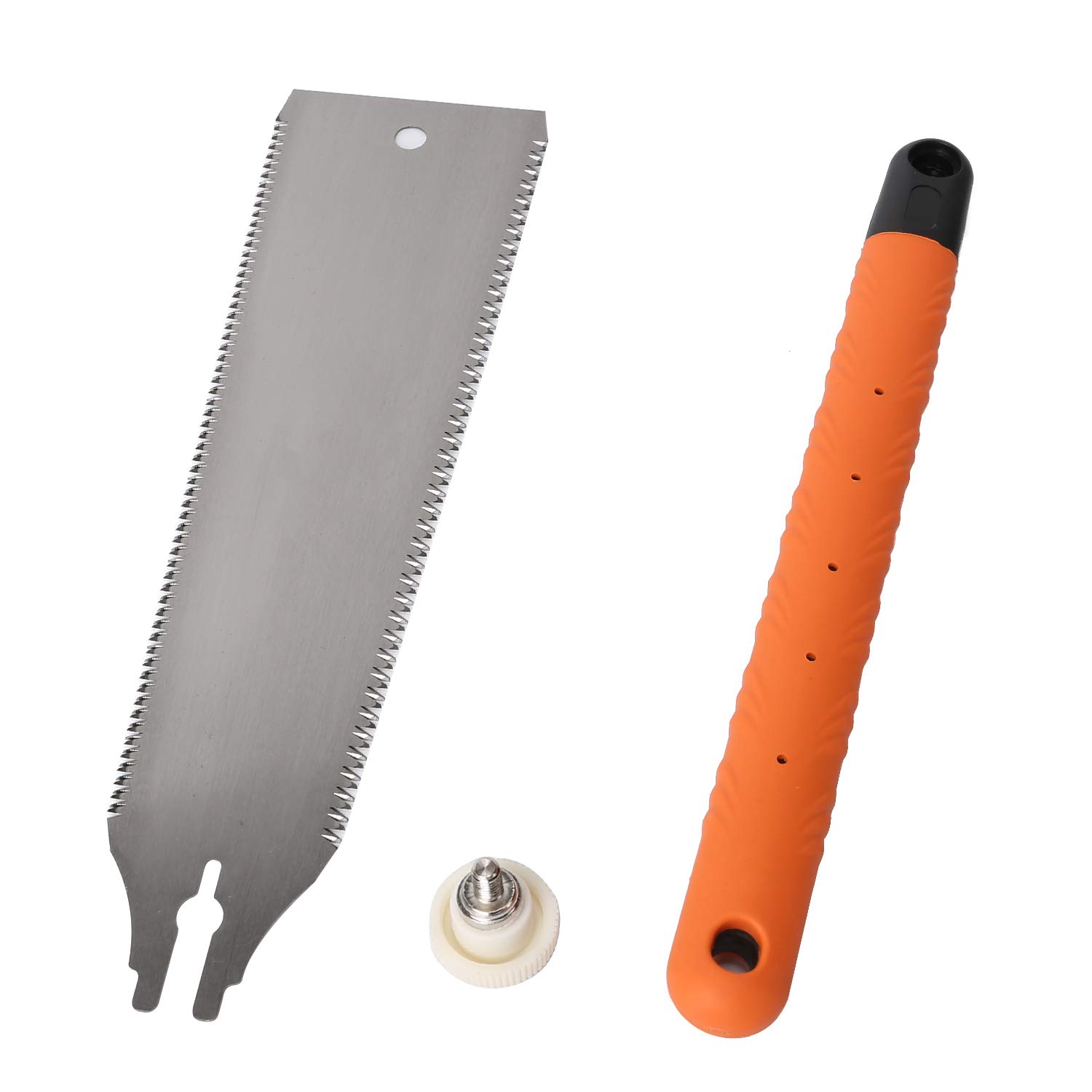 DUEBEL Sierra Japonesa de Corte Fino, Sierra de Mano Ryoba de Doble Filo, Sierra Intercambiable, Hoja Flexible para Carpintería, Naranja