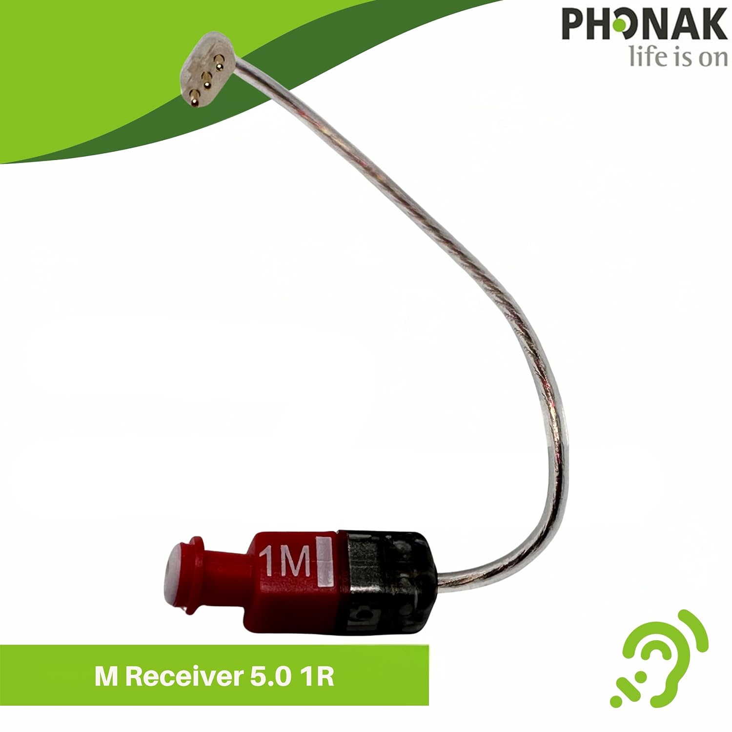 Phonak 5.0 Receiver – M Size – Level 1 – Right Ear (R) – (054-1213) – 3 Pin – Compatible with Lumity, Paradise, Marvel RIC Hearing Aids – Original Phonak Replacement