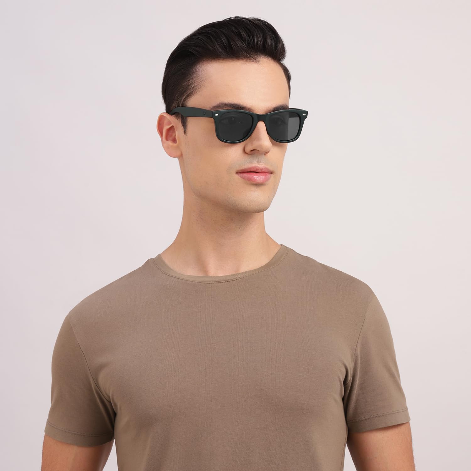 VINCENT CHASE EYEWEAR By Lenskart | Full Rim Square Branded Latest and Stylish Sunglasses | Polarized and 100% UV Protected | Men & Women | Large | VC 5147/P Black Frame/Green Lens - Pack of 1 - Image 4 thumbnail