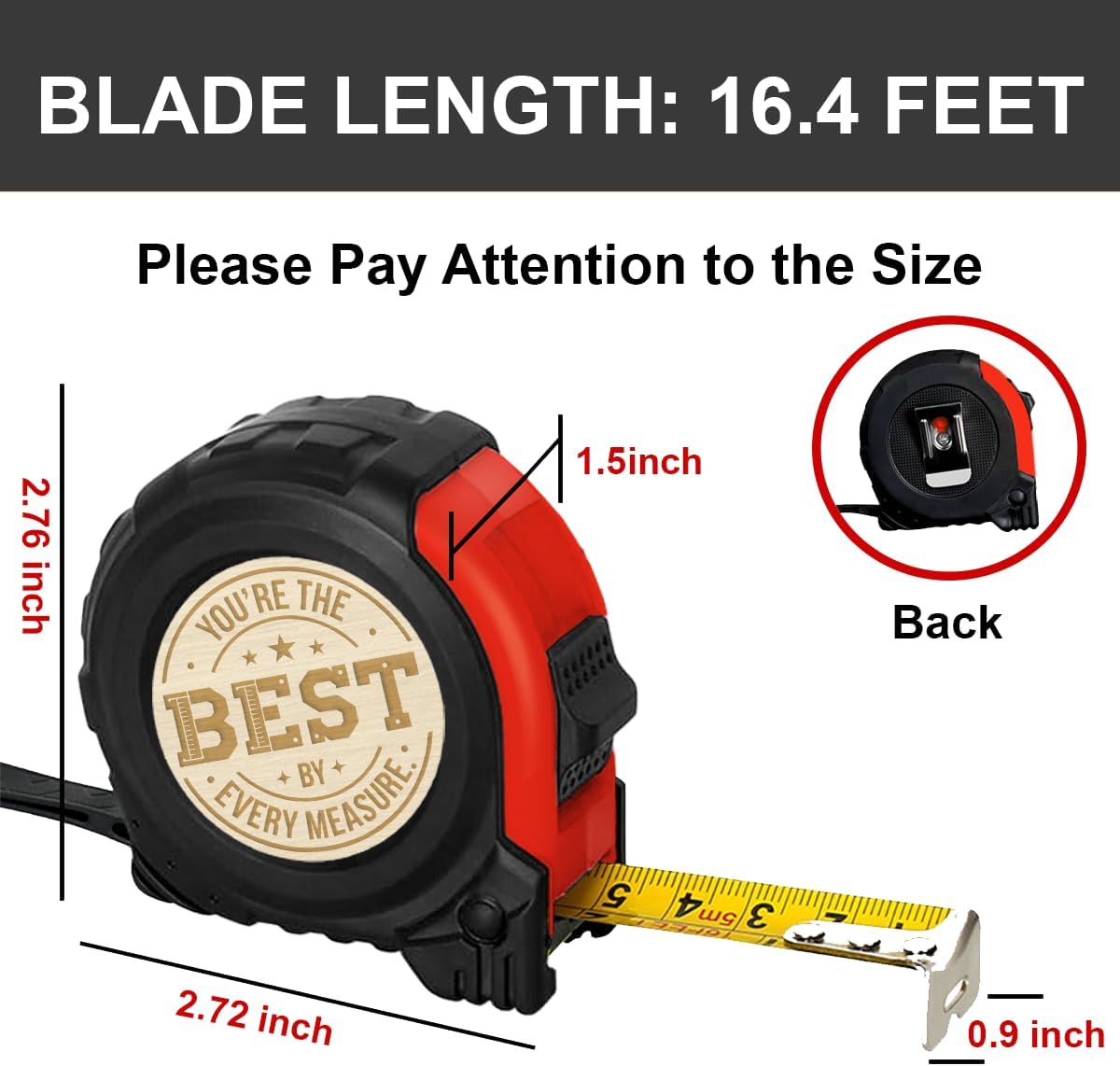 Fathers Day Best Dad Ever Gifts Tape Measure Gift for Dad, Grandpa, Husband – You’re The Best by Every Measure