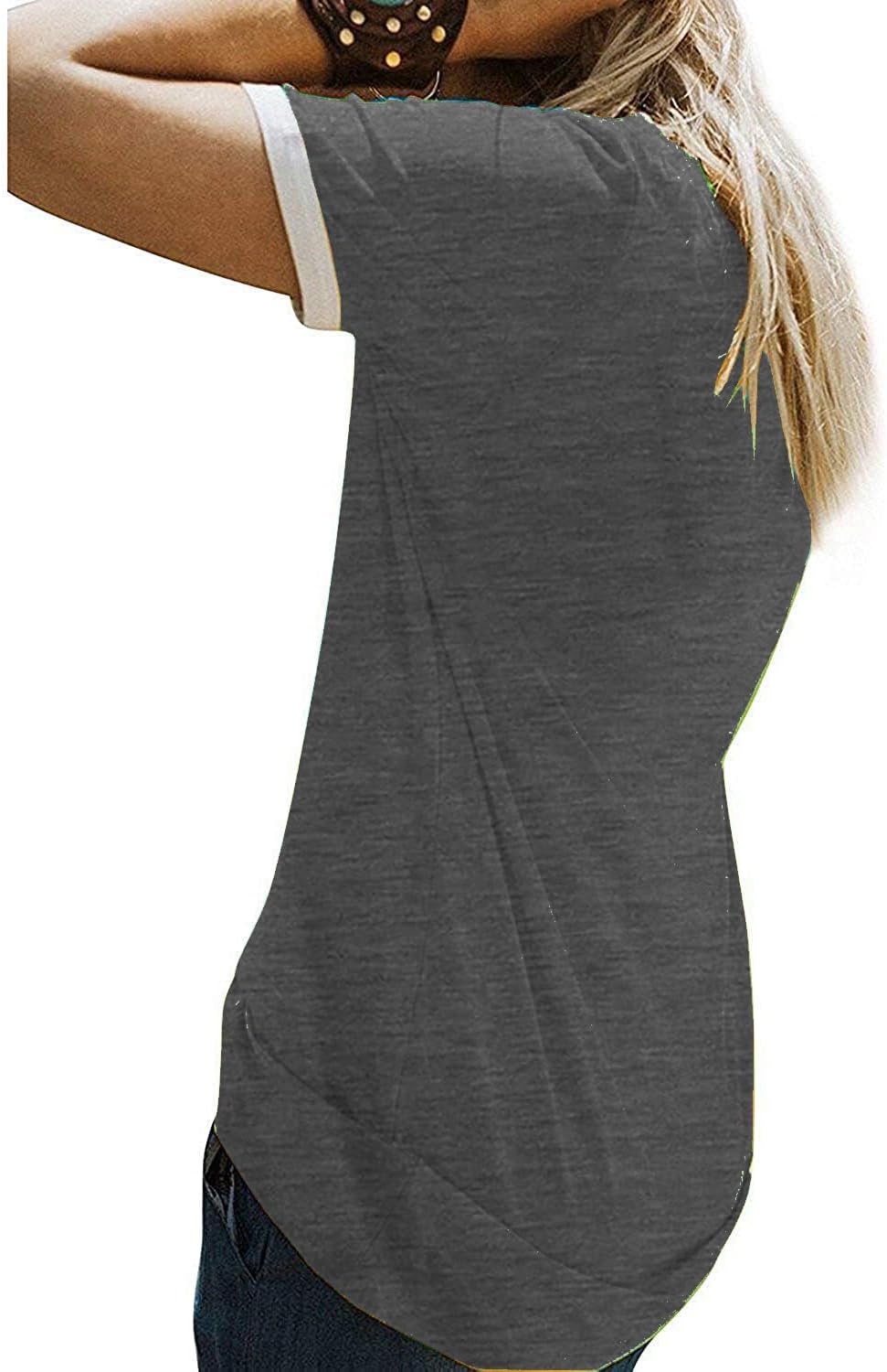 YEXIPO Graphic Tees for Women Short Sleeve Summer Tops Funny Letter Printed Loose Casual T Shirts - Image 2