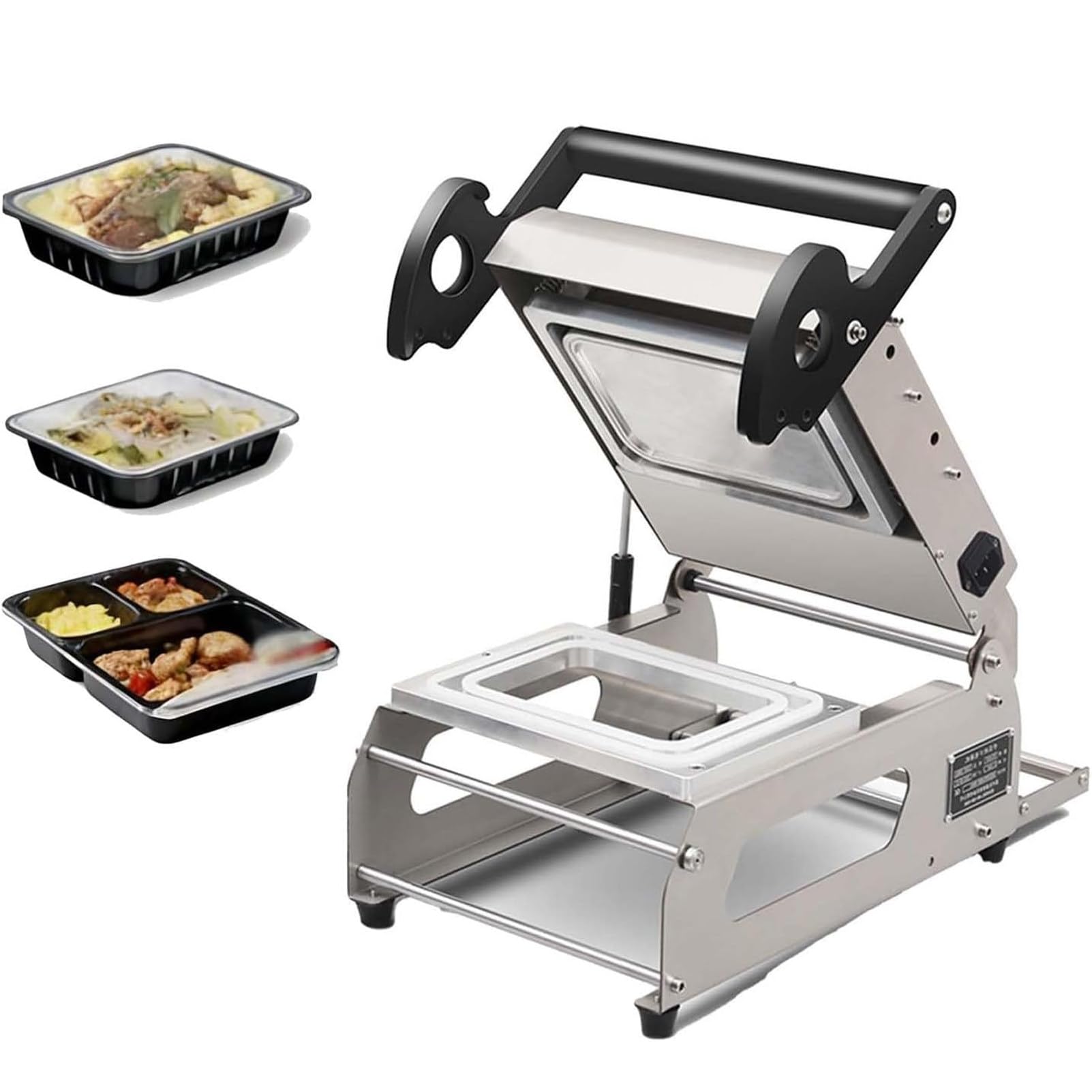 Ofyphth Commercial Food Tray Heat Sealing Machine, Manual Sandwich Tray Heat Sealer, 7~8 Times/Minute, Width Of Roll Film 180mm, Ideal for Takeaway, Catering & Restaurants. 22 * 16cm