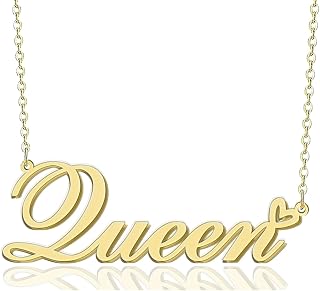 Custom Name Necklace Personalized for Women 18K Gold Plated Customized Nameplate Pendant Jewelry Gift for Christmas