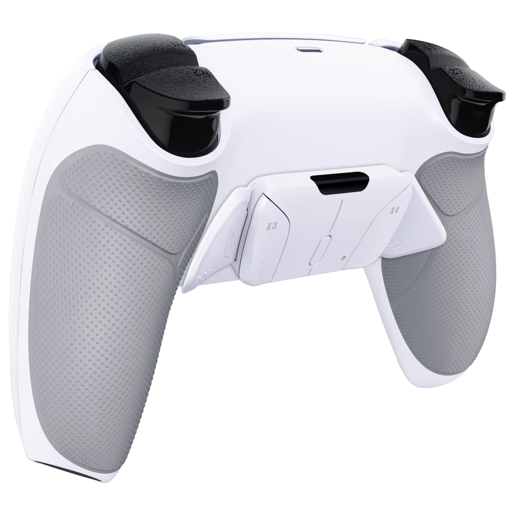eXtremeRate RISE4 V3 Remap Kit pour ps5 Manette BDM-030/040/050, Coque Arrière Redessinée avec 4 Palette pour ps5 Controller BDM-030/040/050, Carte améliorée, Blanche
