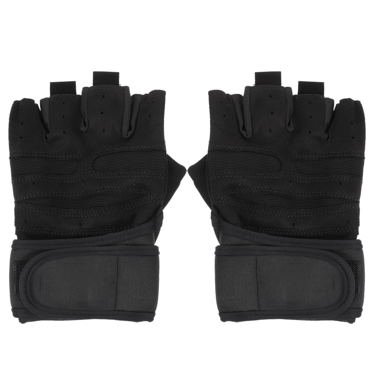 BESPORTBLE Men's Half-Finger Workout Gloves – Breathable Fitness Gloves for Weightlifting, Cycling, Climbing & Cross-Training, Non-Slip Grip, Reinforced Stitching, Black (Size L)