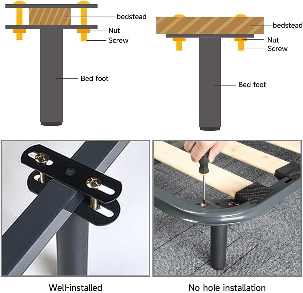 DODUOS 2 Pack of Bed Adjustable Legs, 150-275mm Adujustable Furniture Legs - Image 4