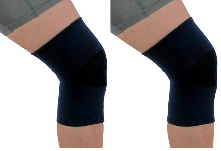 NeoPhysio Medical Grade Elastic Compression Knee Support Navy Tubular Sleeve - XXL : 46-50cm (Pack of 2) - XXL : 46-50cm (Pack of 2) - Navy