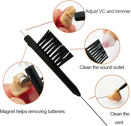 Miniatura 4 de MiniR/miniReceiver - Filtros protectores de cera para audífonos Siemens/Signia con herramientas de cepillo de limpieza y estuche de transporte, 6