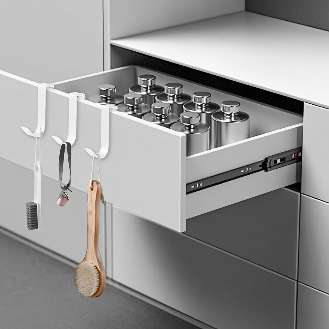 Ganci per Asciugamani Universali in Acciaio Inox Impermeabili da Appendere Bagno Bianco