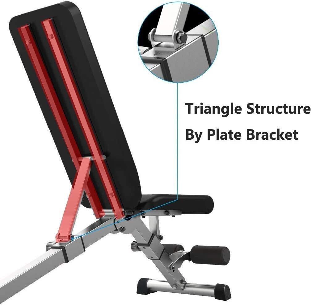 Panca Pesi Panca Pesi Panca Pesi per Sollevamento Pesi, Panca Pieghevole Regolabile Panca Inclinata Piatta con Manubri Attrezzature per Il Fitness, Panca per Allenamento in Palestra