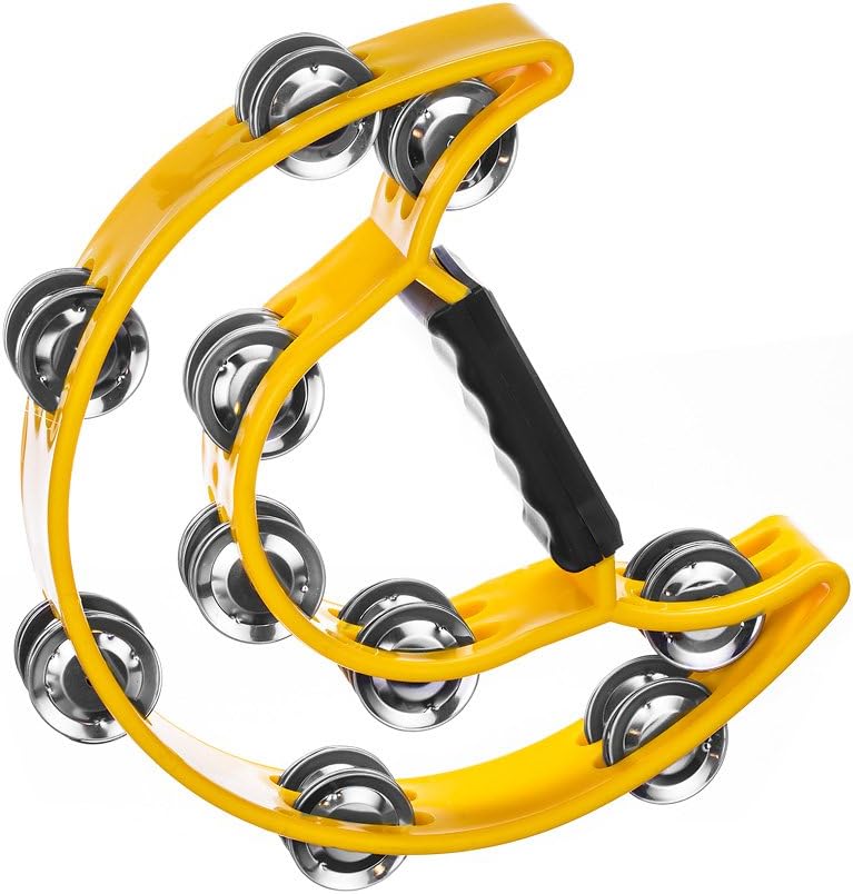 Tambourine for Kids and Adults - Comfortable Hand Held Percussion Musical Instrument - Great for Choirs (Church) - Percussion Ensembles - Birthday Parties - Drum Circles - Etc.