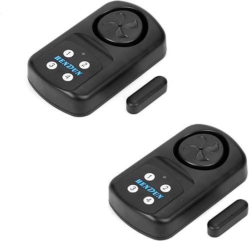 HENDUN Alarma de puerta de piscina inalámbrica para exteriores con control remoto, 140 db de ruido, sensor de alarma de puerta impermeable,