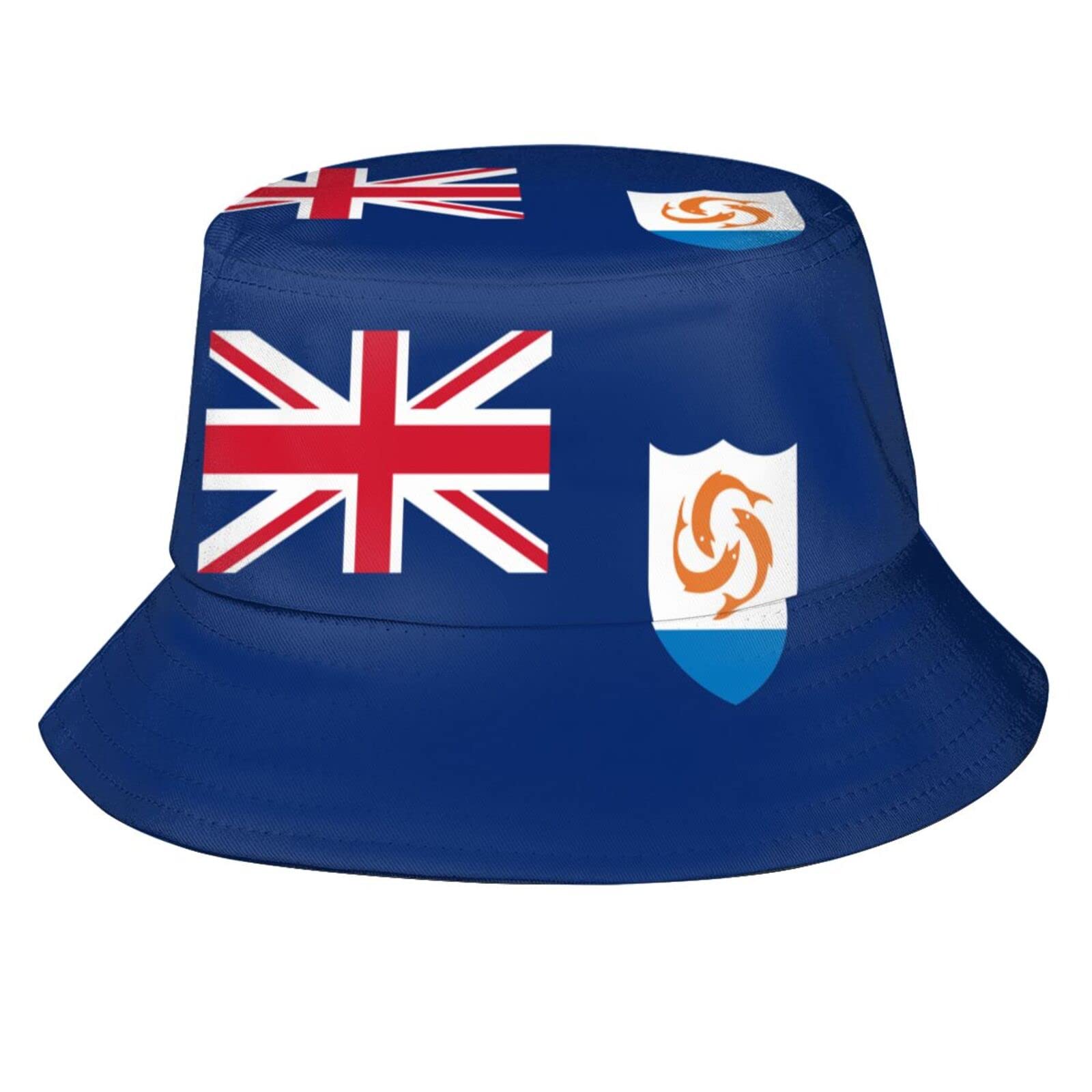 Cute Funny Flag Bucket Hats Fashion Patriotic Sun Cap Packable Outdoor Fisherman Hat for Women Men, Anguilla Flag-t01, One size