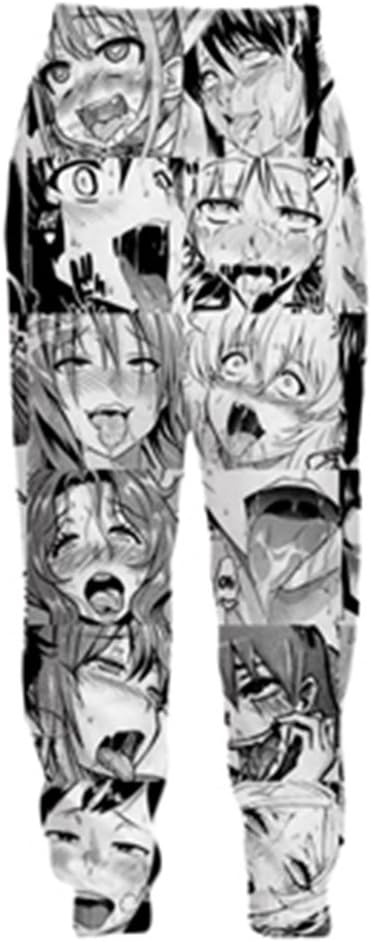 Colorful Ahegao Anime 3D Trousers Unisex Shy Girl Face Red Printed Hipster Joggers Pants