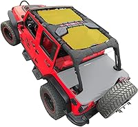 Vista 44 de Shadeidea JK Parasol Superior Compatible con Jeep Wrangler JKU Cobertura de Techo de Malla Suave (2007-2018) - Bloqueador UV de Ruido del Viento