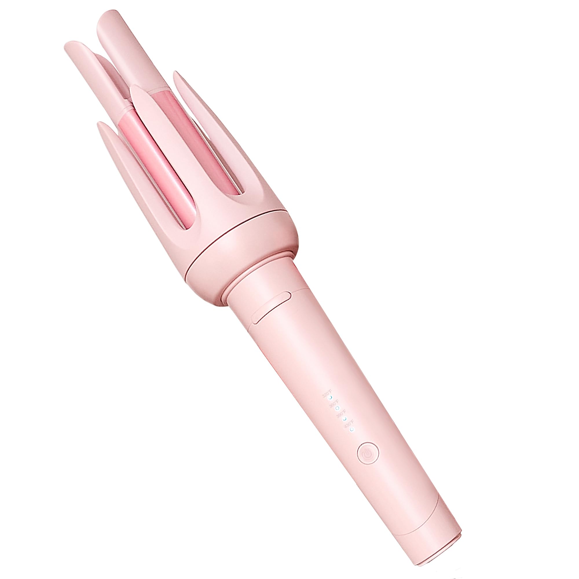 Auto Hair Curler, Automatic Curling Iron with 4 Temperature & 3 Timer, Automatic Shut-Off, Anti-Scald, Anti-Tangle Rotating Curling Wand for Hair Styling, Pink