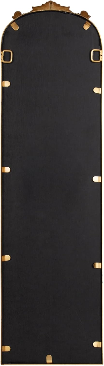 Kate and Laurel Arendahl Traditional Ornate Slim Panel Wall Mirror, 9 x 32, Gold, Vintage Tall Mirror for Use as Versatile Entryway or Bedroom Wall Decor