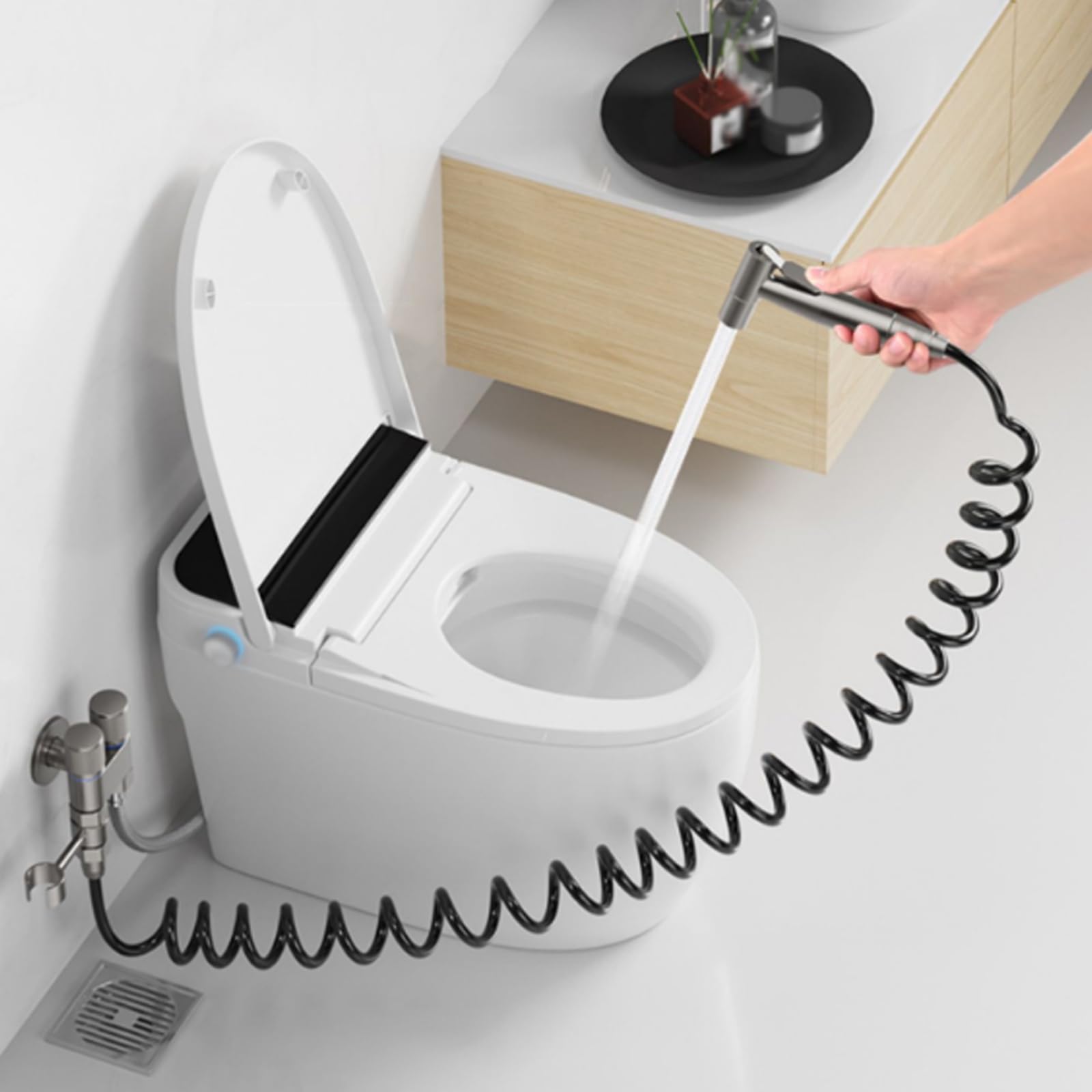 Kit tubo doccia bidet – 2,5 m con staffa girevole – elegante aggiornamento del bagno e igiene essenziale per una facile pulizia