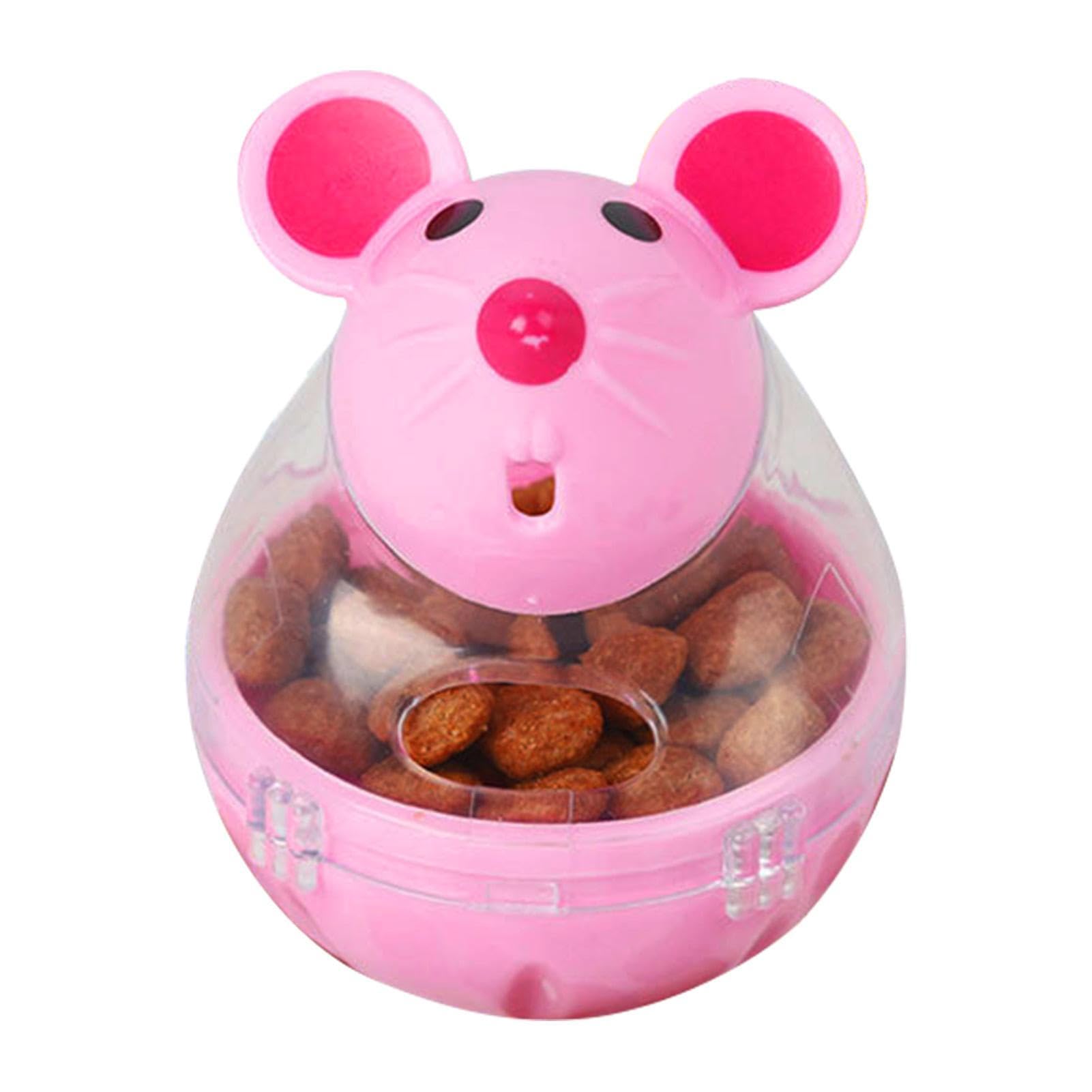pologmase Dispensador de golosinas para gatos – Divertida bola de comida para mascotas en forma de ratón | Juguete de alimentación lenta para gatos pequeños, previene la obesidad, se adapta a la dieta
