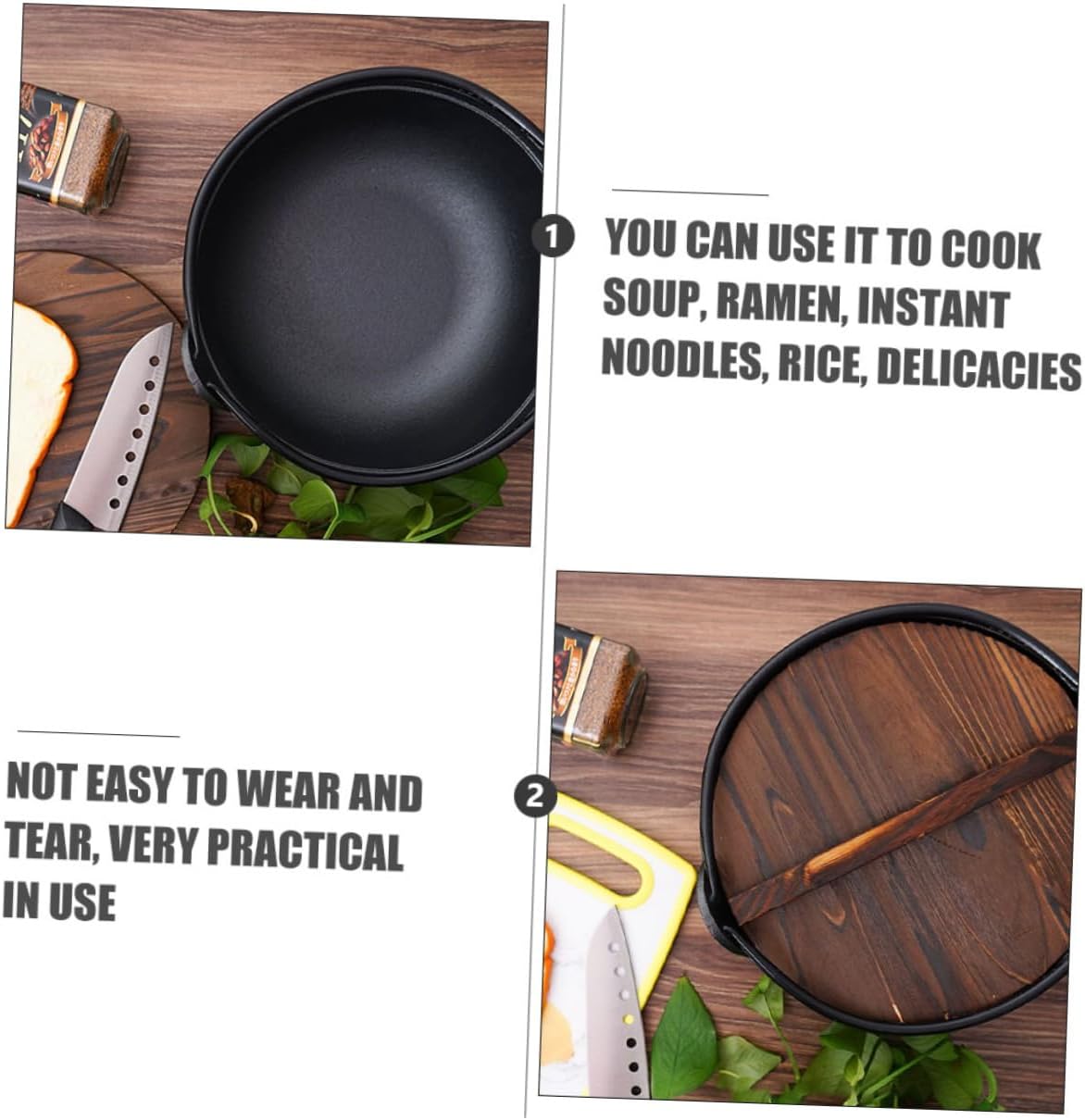 SUPVOX 1set Outdoor Cast Cooking Pot for Camping Stewing and Soup Making Capacity Hanging Cookware for Outdoor