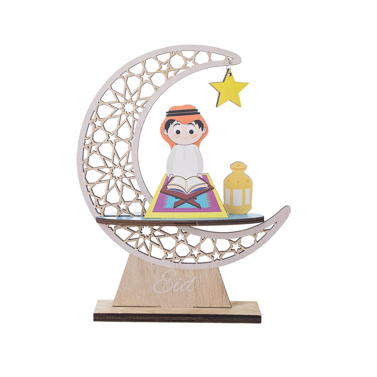 Eid Mubaraks Wooden Ornament Ramadans Wooden Table Centerpiece Signs Islams Muslims Party Decorations for Home Decors Ramadans Mubaraks Party Supplies