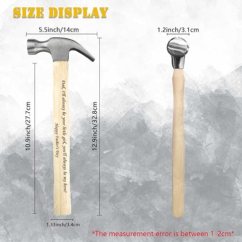 Miniatura 2 de Martillo de mango de madera personalizado con texto, martillo de garra personalizado grabado con láser para hombres, papá, marido, padrinos de boda,