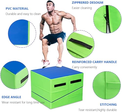 Miniatura 3 de Tapete deportivo plegable de 47 x 24 x 14 pulgadas, para gimnasia, gimnasio, fitness, forma de habilidad para niños, jugar ejercicio de