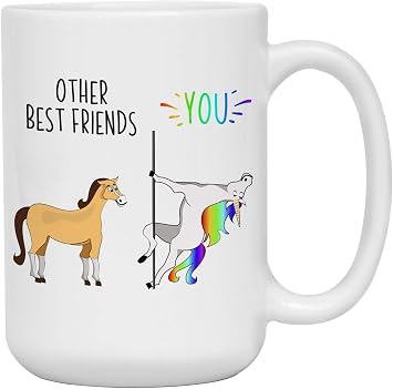 Ransalex Best Friend Coffee Mugs - Other Best Friends Unicorn Funny Cup - BFF Gag Gifts 15oz, white