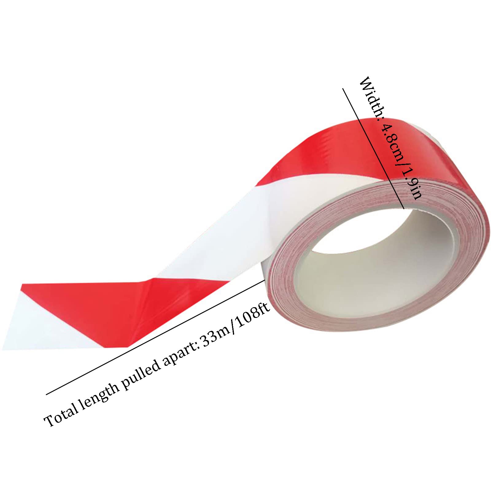 Cintas de advertencia de seguridad, pegatinas refl Cinta de peligro de 48 mm x 33 m, cinta de advertencia, cinta adhesiva de señalización, cinta de barrera, cinta de precaución de señalización de PVC(