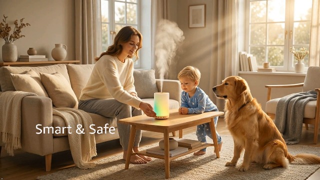 Difusor aromático eléctrico 150ml textura tela ultrasonido miniatura 7