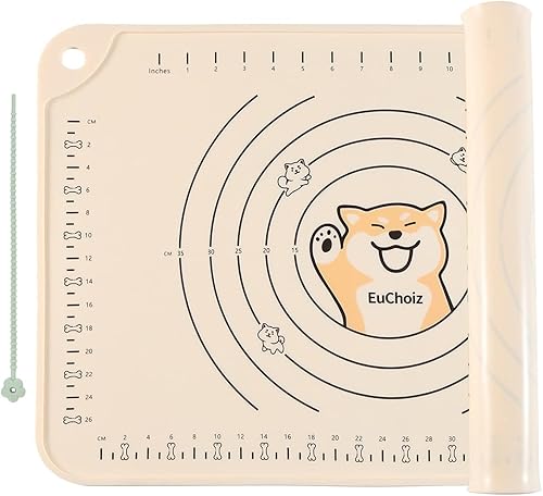 EuChoiz Tapete de silicona para pastelería de 32 x 24 pulgadas, extra grueso, antiadherente, de grado alimenticio, tapete de silicona para enrollar