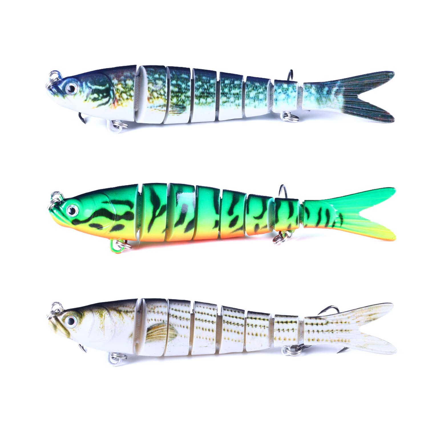 Atibin Multi Jointed Fishing Lure Bass Slow Sinking Swim Bait Bass Bionic Saltwater Fishing Lures Freshwater Realistic Topwater Set A3-5.4