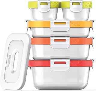 ZOKU - Nested Food Storage Containers with Freezer Pack, Leak Proof with Airtight Lids, for Sandwiches, Lunches, Leftovers...