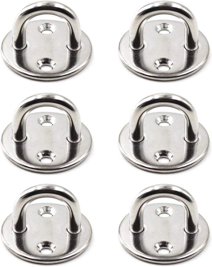 Ceiling Wall Mount Hook Heavy Duty Anchor Round Shape 304 Stainless Steel Great for Yoga Swings Hammocks/Boat Rigging/Marine Deck Hardware/Suspension Training Straps