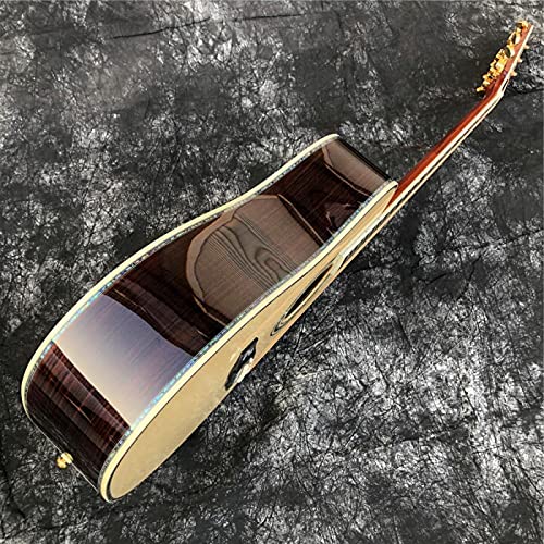 KEPOHK Guitare acoustique incrustée d’ormeau de luxe en bois massif - Les Beatles, Paul McCartney, John Lennon, RIngo Starr, George Harrison KEPOHK Guitare acoustique incrustée d'ormeau de luxe en bois massif – Image 7