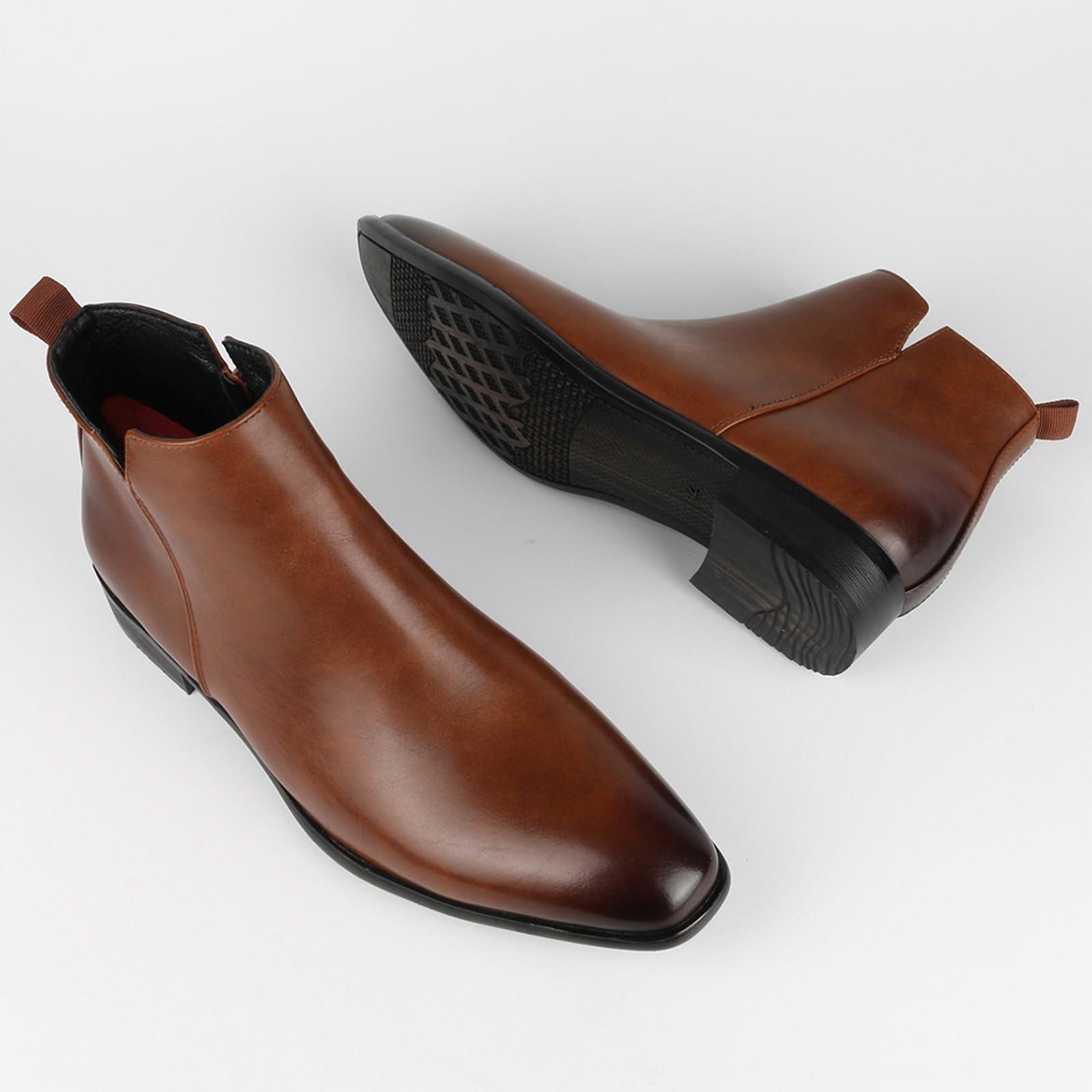Scarpe Uomo D Affari Cuocere Confortevoli - Stivali di grandi dimensioni da uomo Sneaker Piccolo Tacco Scarpa Casual Sneakers Senza Lacci Stivaletti Punta Punta A Punta A Punta A Punta Stivali Moda
