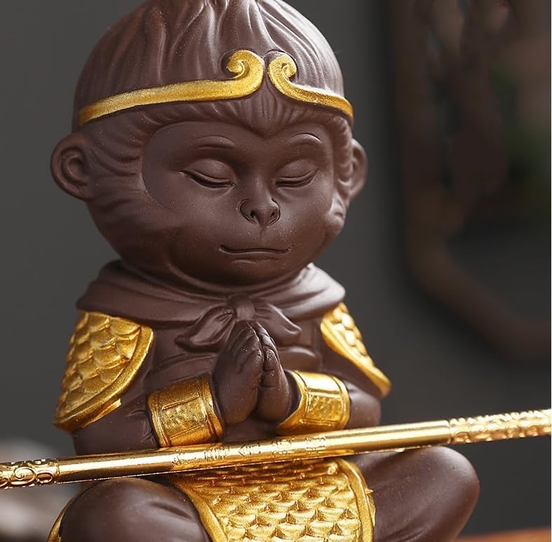 Estatua de Mono Rey hecha a mano de 4.6 pulgadas miniatura 2