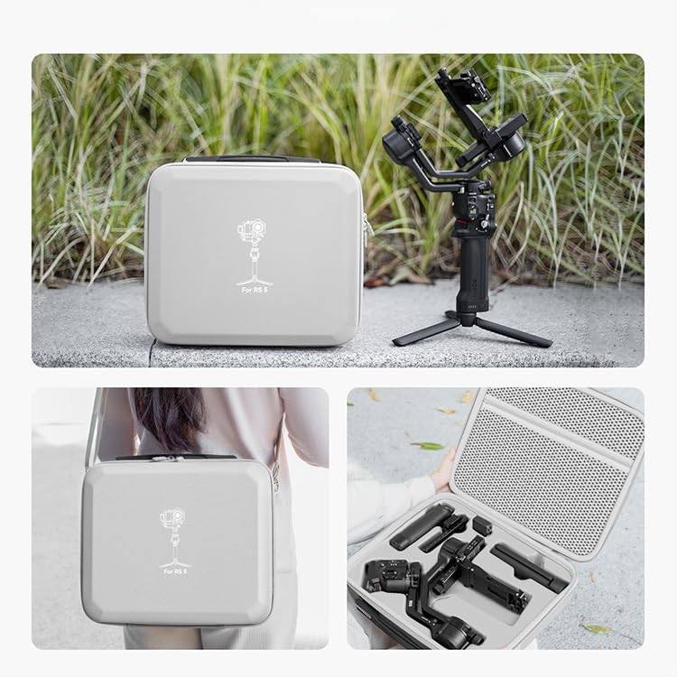Borsa portaoggetti per stabilizzatore DJI RS5, custodia da trasporto di grande capacità con tracolla, custodia protettiva da viaggio in PU per stabilizzatore cardanico e accessori, Versione Set Nero