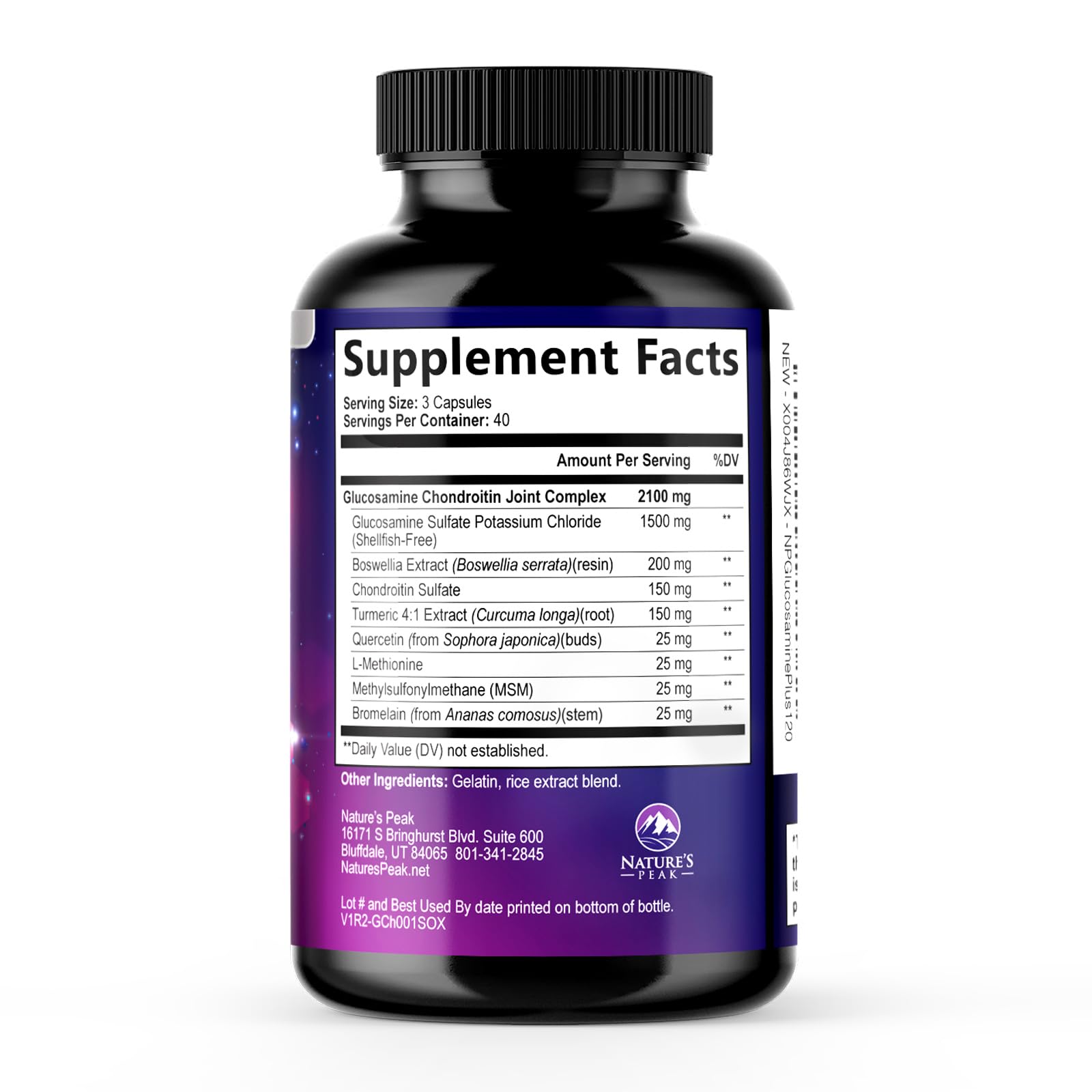 Glucosamine Chondroitin MSM 2100mg - 3X Strength Joint Support Supplement with Turmeric, Glucosamine & Boswellia - Nature's Cartilage, Mobility & Flexibility Support - Bottled in USA - 120 Capsules — Amazon image 9