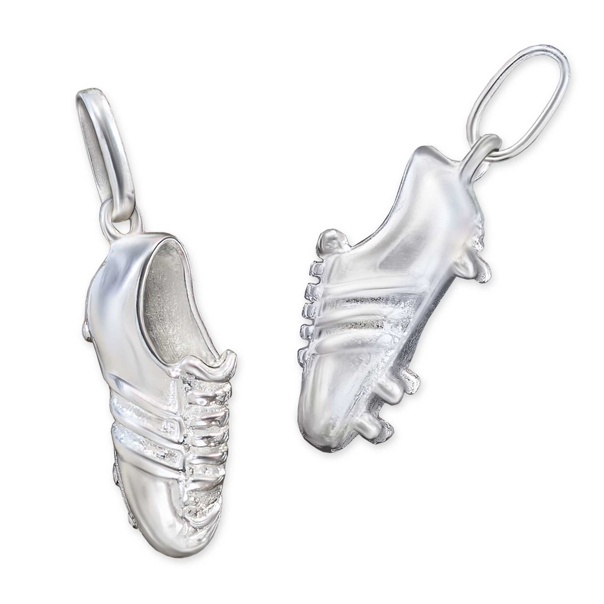 CLEVER SCHMUCK Collier de football avec pointes et chaîne gourmette de 15 mm en argent sterling 925 de 45 cm dans un emballage à bijoux