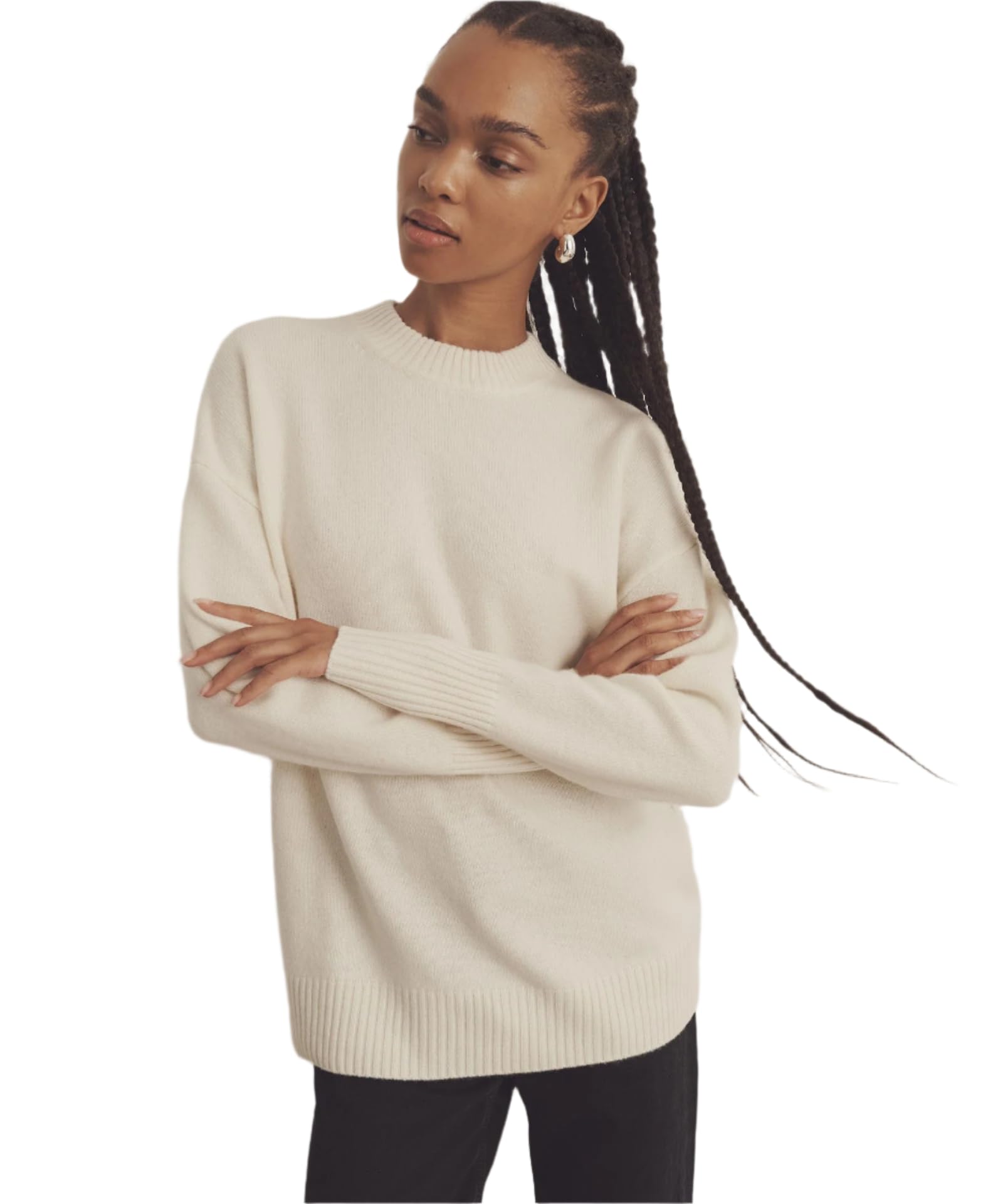 NAADAM Womens Luxe Cashmere Oversized Crewneck Sweater