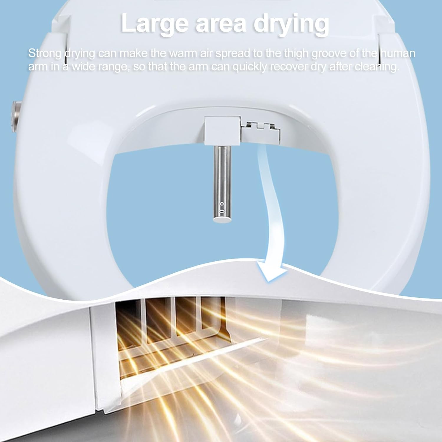 Electric Bidet Toilet Seat, Elongated Heated Toilet Seat with Sensor and Slow Close Lid, Warm Water with Air Dryer, Self-Clean Nozzle, Automatic Flip Cover US Plug