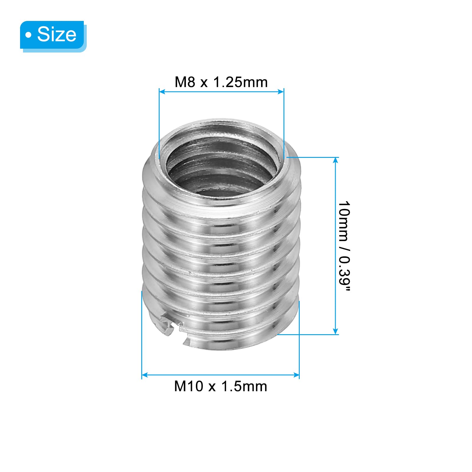 PATIKIL 316 Stainless Steel Thread Adapters Sleeve Reducing Nut - Image 2