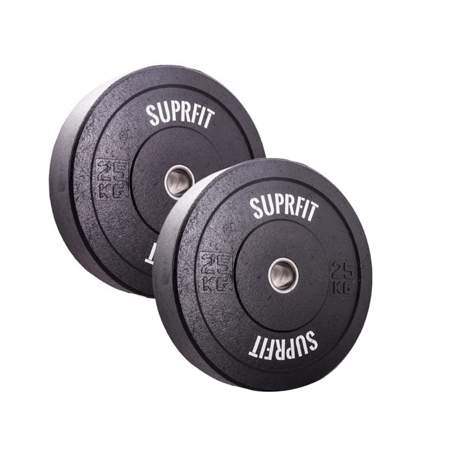 SUPRFIT Hi-Temp Hantelscheiben Bumper Plates 50mm aus recyclten Vollgummigranulat, Gewicht: 5-25kg, Lärm reduzierend & Schock absorbierende CrossTraining Hantelscheiben 50mm