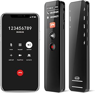 64GB Digital Voice Recorder, Audio Recording Device with Playback, 3072KBPS Noise-Free Voice Activated Recorder with Password, Bluetooth, Dictaphone Recorder for Lectures Meetings and Interviews