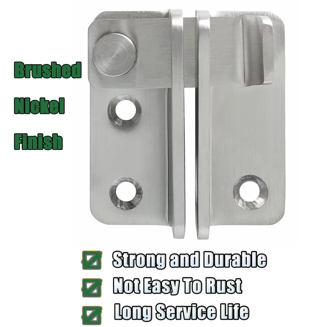 ZiYuya Flip Latch Gate Latches Slide Bolt Latch Safety Door Lock Catch for Barn Cabinet Garden Bathroom Garage Window Sliding Door Shed Lock (Silver - Image 3
